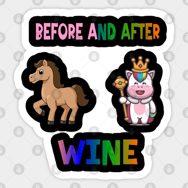 Before and after wine Sticker by A Zee Marketing